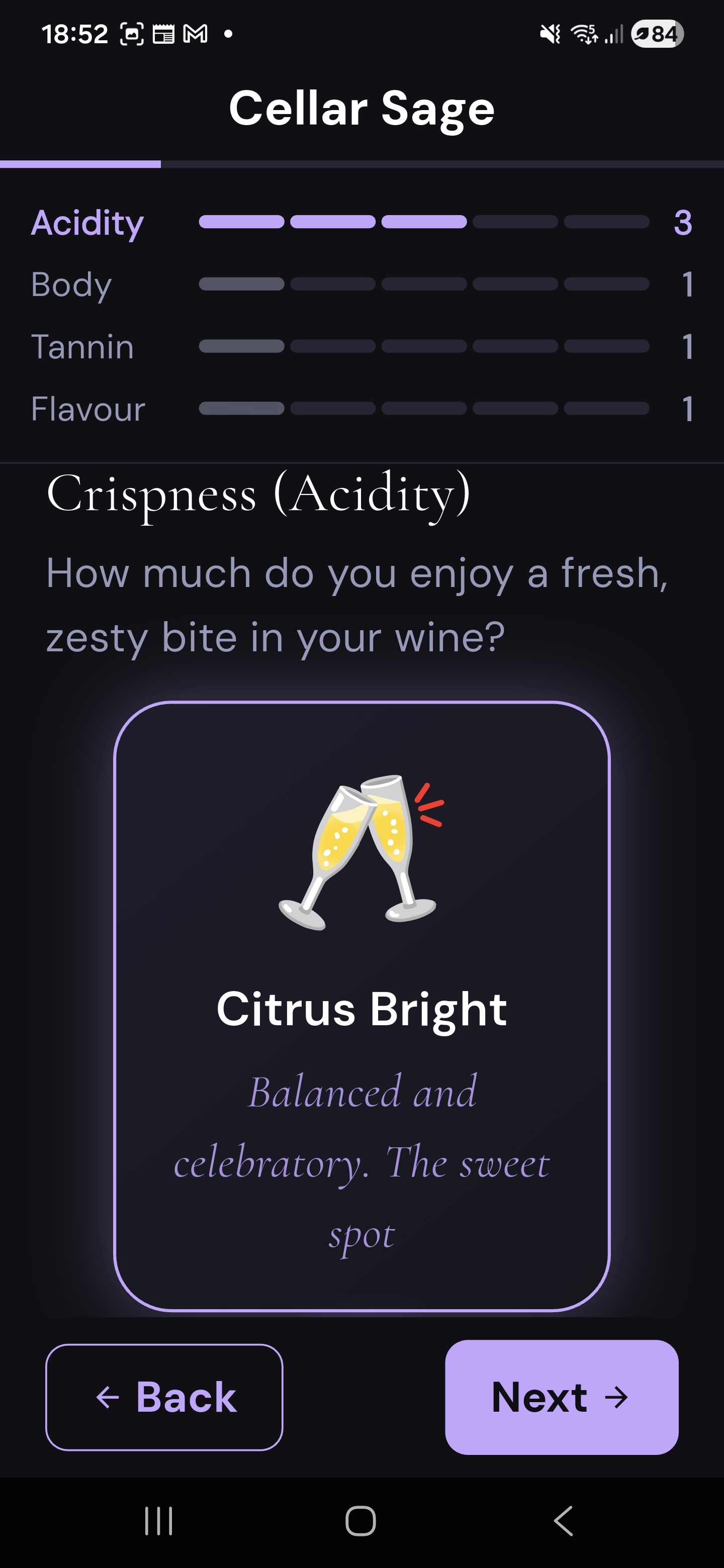 Wine palate quiz